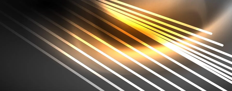 Color light with lines, outer space background, bright rays Stock Illustration