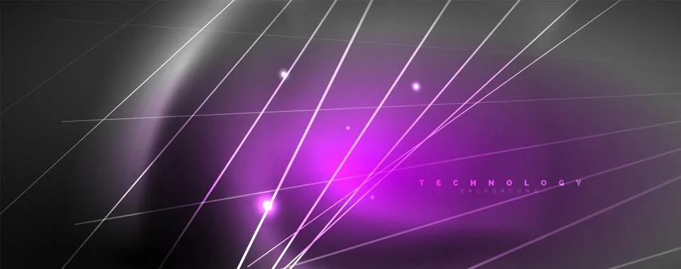 Color light with lines, outer space background, bright rays Stock Illustration