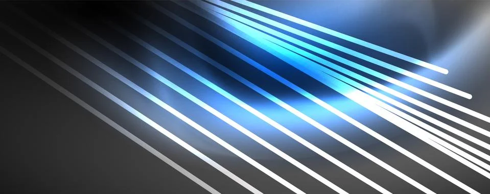 Color light with lines, outer space background, bright rays Stock Illustration