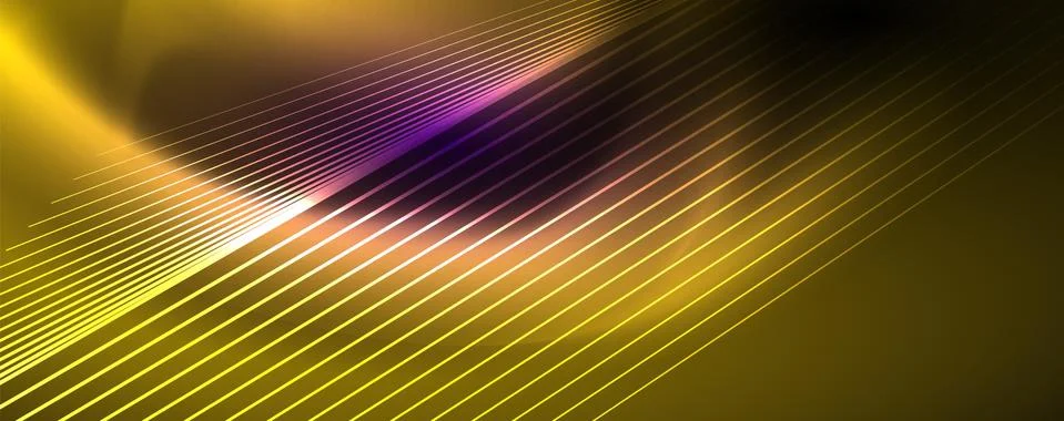 Color light with lines, outer space background, bright rays Stock Illustration