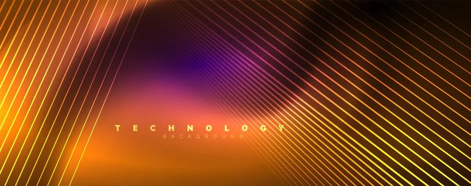 Color light with lines, outer space background, bright rays Illustrazione stock
