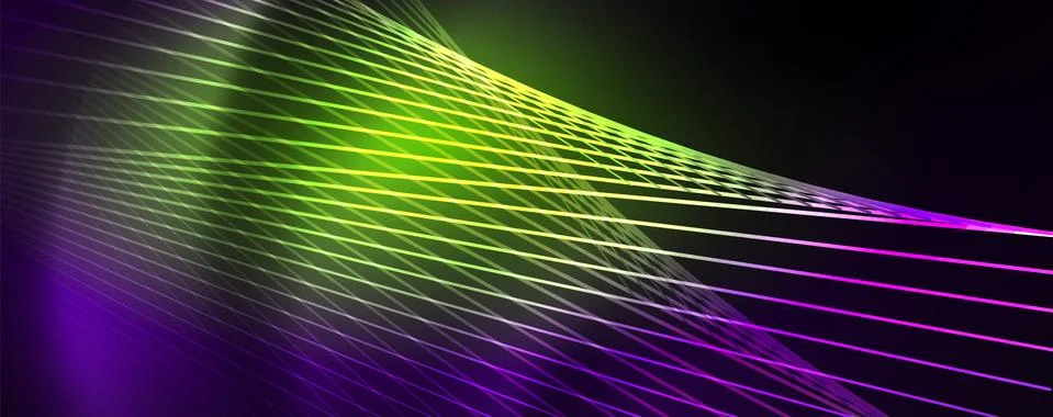 Color light with lines, outer space background, bright rays Stock Illustration