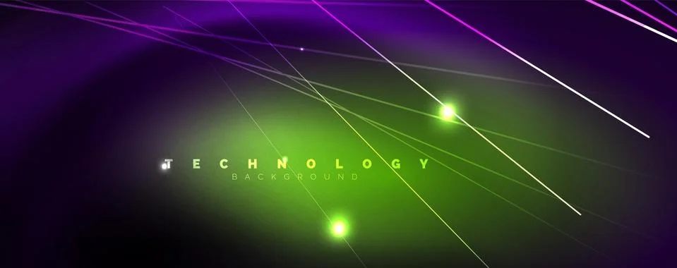Color light with lines, outer space background, bright rays Stock Illustration