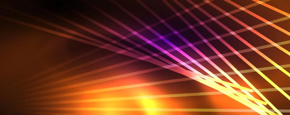 Color light with lines, outer space background, bright rays Stock Illustration