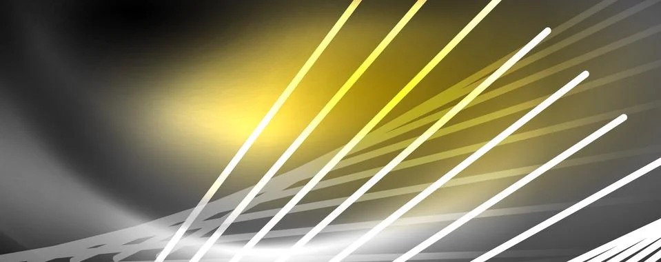 Color light with lines, outer space background, bright rays Stock Illustration