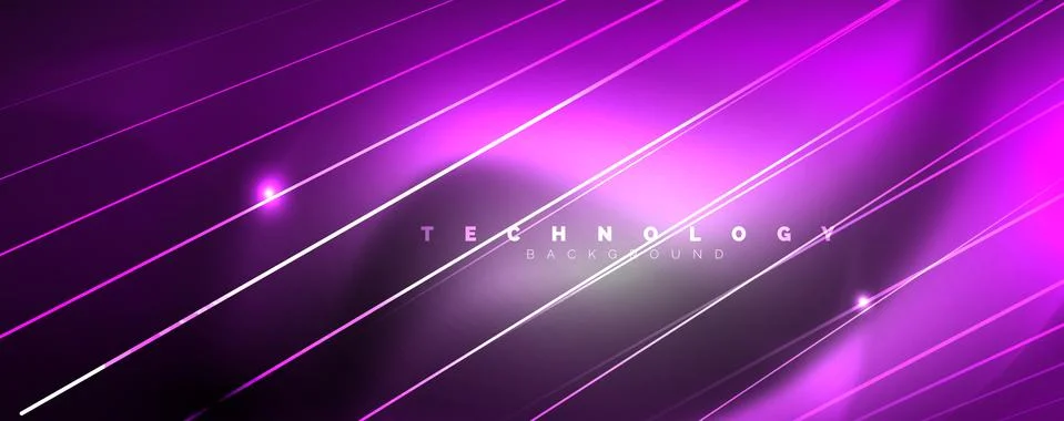 Color light with lines, outer space background, bright rays Illustrazione stock