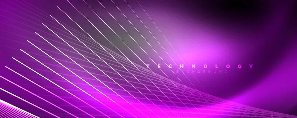 Color light with lines, outer space background, bright rays Stock Illustration