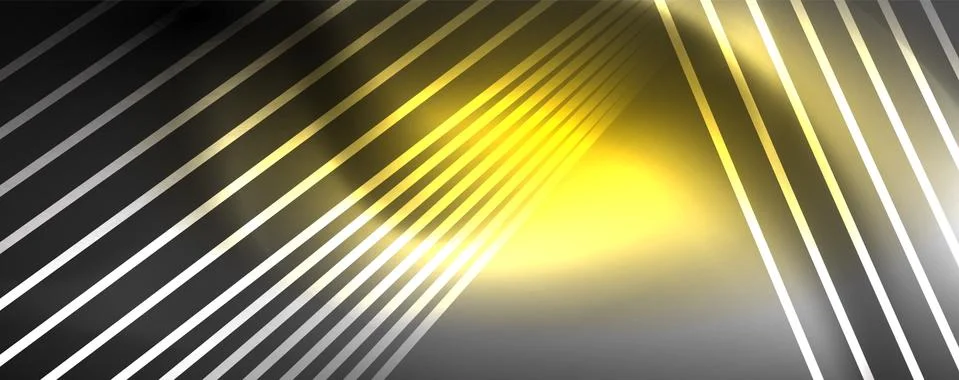 Color light with lines, outer space background, bright rays Illustrazione stock