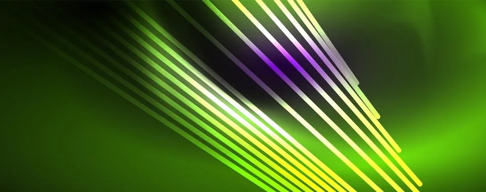 Color light with lines, outer space background, bright rays Stock Illustration