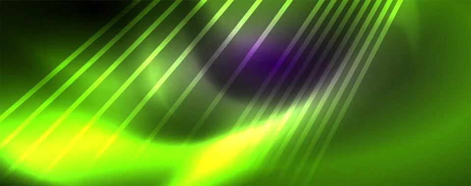 Color light with lines, outer space background, bright rays Illustrazione stock