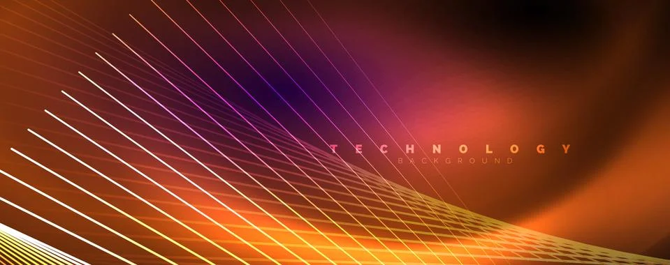 Color light with lines, outer space background, bright rays Stock Illustration