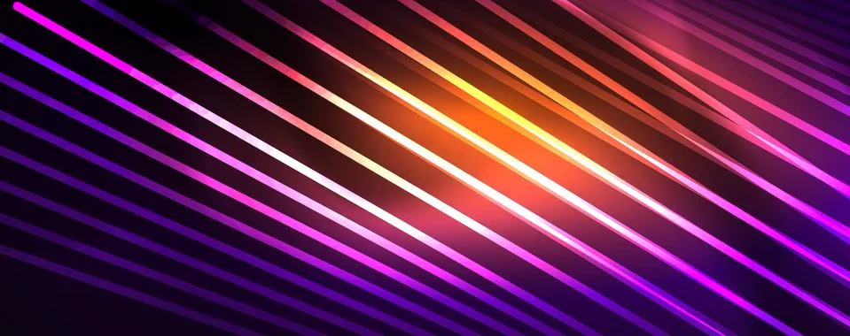 Color light with lines, outer space background, bright rays Stock Illustration