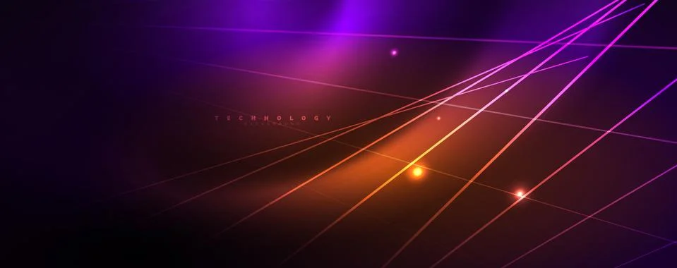 Color light with lines, outer space background, bright rays Illustrazione stock