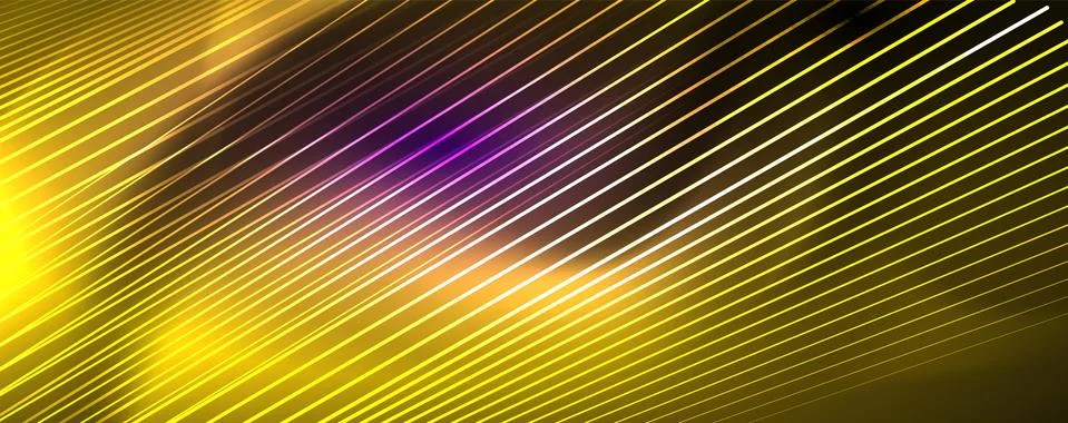 Color light with lines, outer space background, bright rays Illustrazione stock