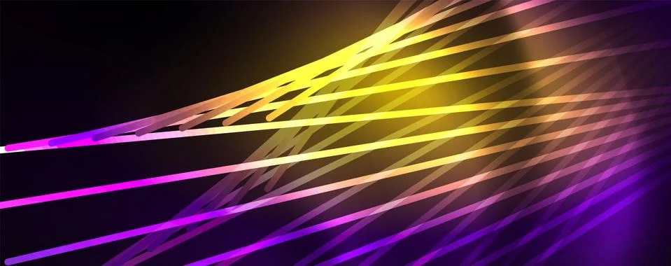 Color light with lines, outer space background, bright rays Stock Illustration
