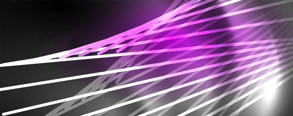 Color light with lines, outer space background, bright rays Illustrazione stock