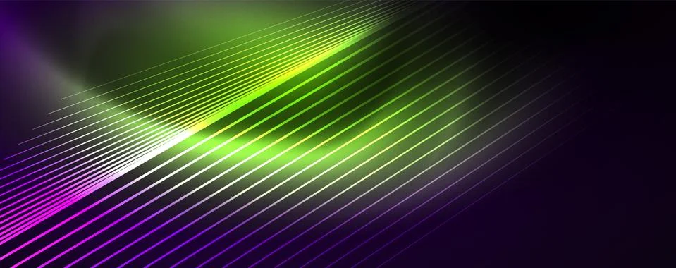 Color light with lines, outer space background, bright rays Stock Illustration