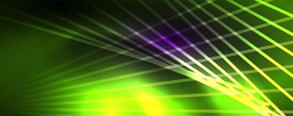 Color light with lines, outer space background, bright rays Stock Illustration