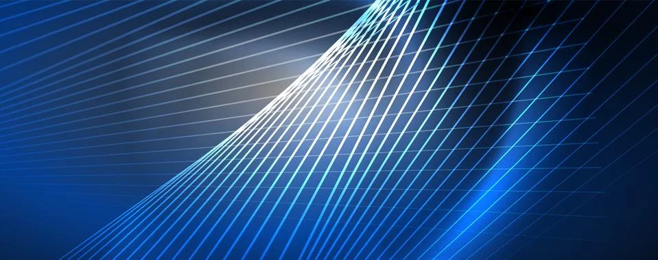 Color light with lines, outer space background, bright rays Illustrazione stock