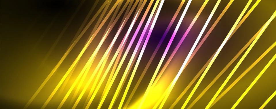 Color light with lines, outer space background, bright rays Illustrazione stock