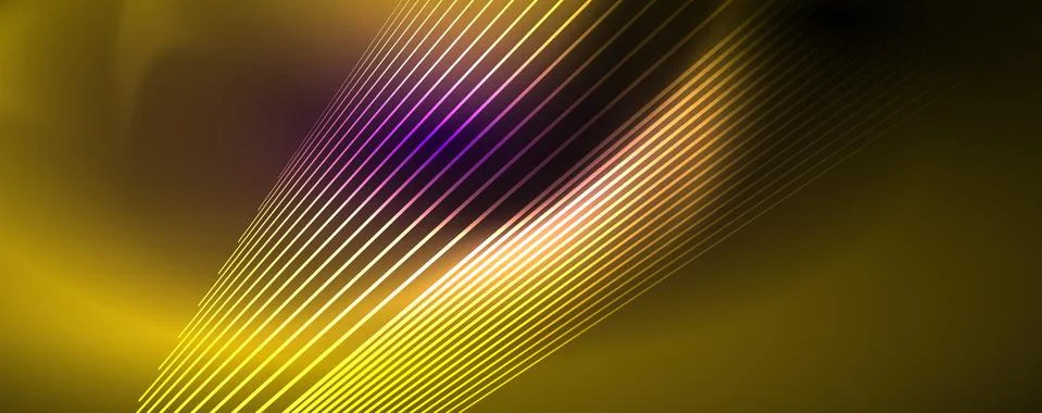 Color light with lines, outer space background, bright rays Illustrazione stock