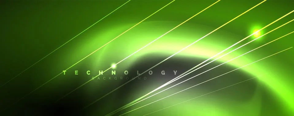 Color light with lines, outer space background, bright rays Stock Illustration