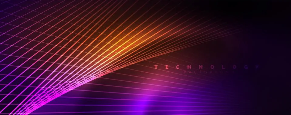 Color light with lines, outer space background, bright rays Stock Illustration