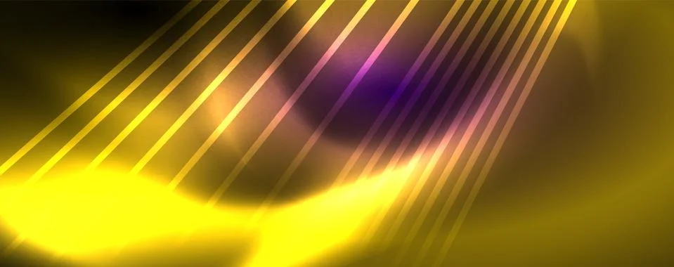 Color light with lines, outer space background, bright rays Ilustración de archivo