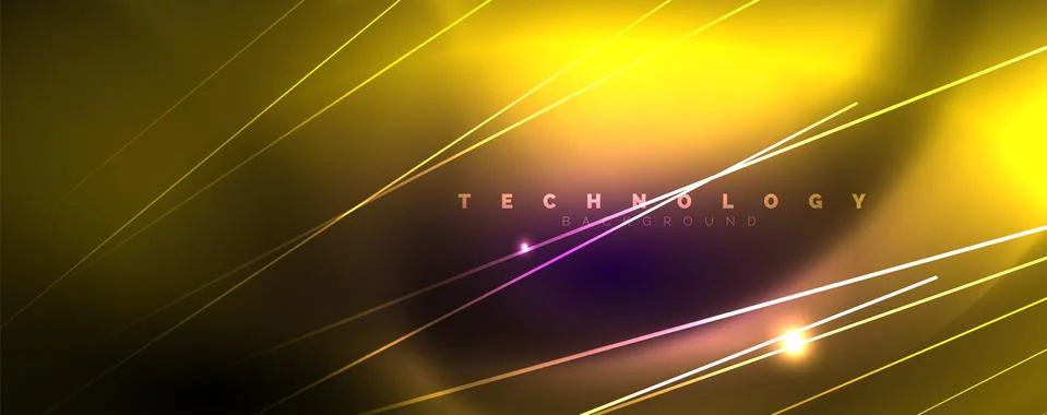 Color light with lines, outer space background, bright rays Stock Illustration