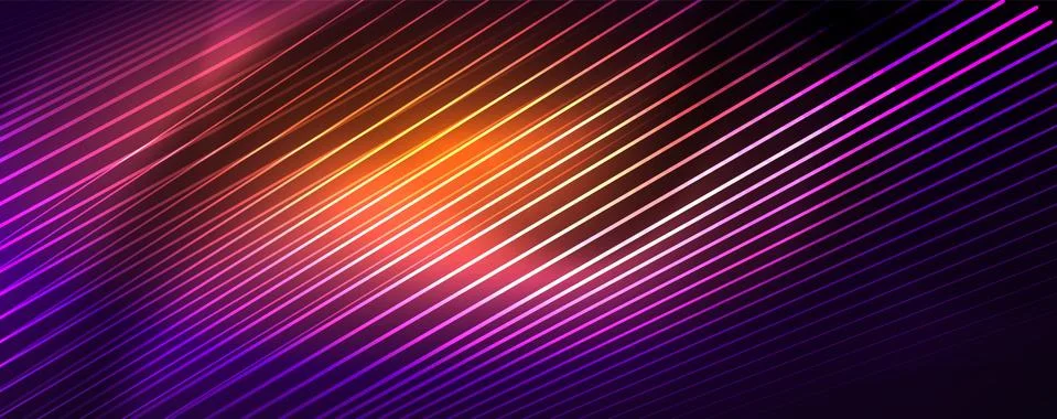 Color light with lines, outer space background, bright rays Stockillustratie