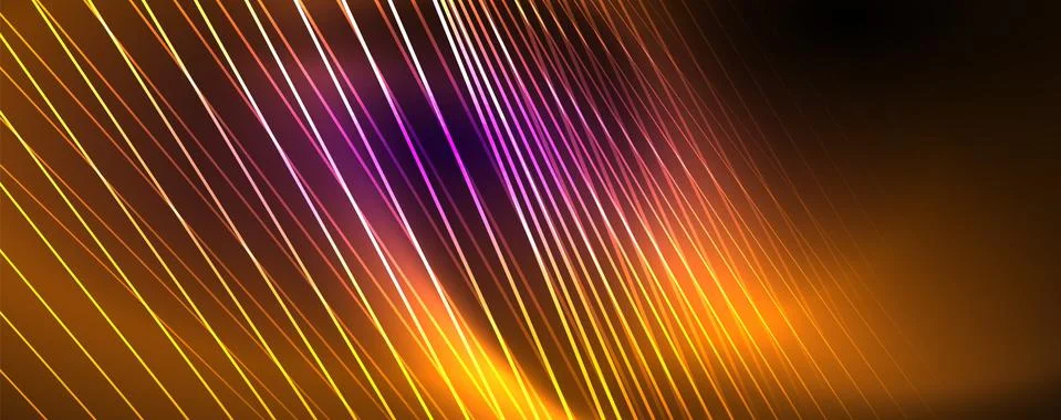 Color light with lines, outer space background, bright rays Stock Illustration