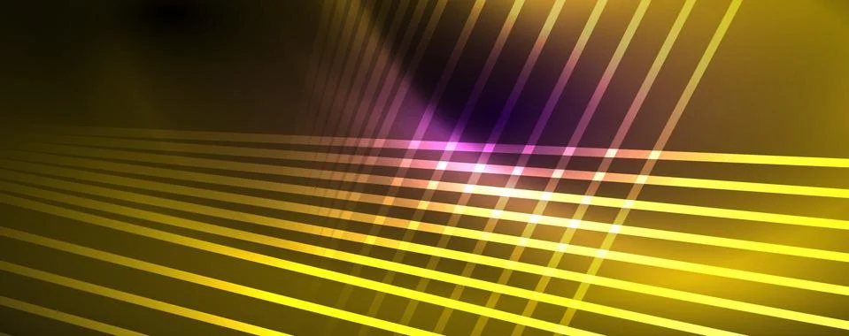 Color light with lines, outer space background, bright rays Stock Illustration