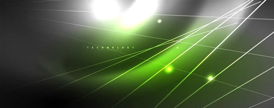 Color light with lines, outer space background, bright rays Stock Illustration