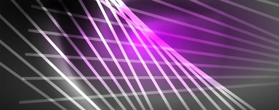Color light with lines, outer space background, bright rays Stock Illustration