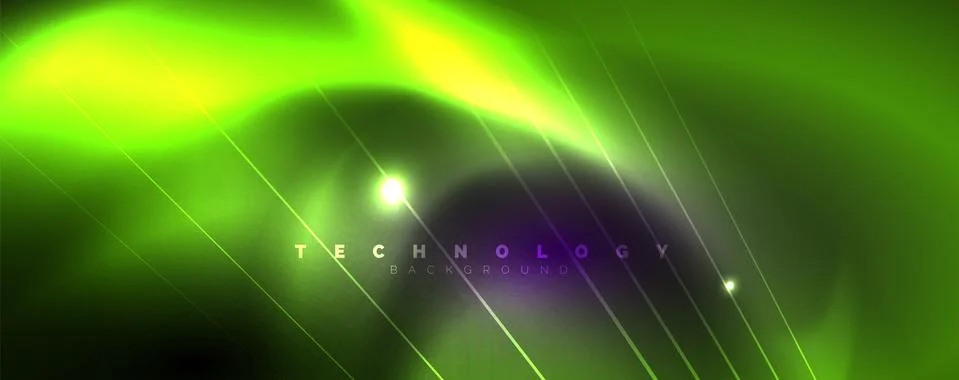 Color light with lines, outer space background, bright rays Stock Illustration