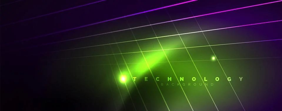Color light with lines, outer space background, bright rays Illustrazione stock