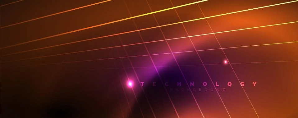Color light with lines, outer space background, bright rays Stock Illustration