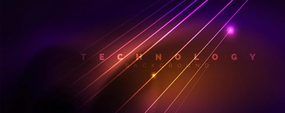 Color light with lines, outer space background, bright rays Stockillustratie