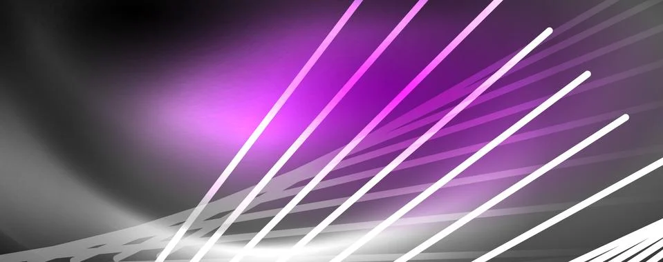 Color light with lines, outer space background, bright rays Stock Illustration