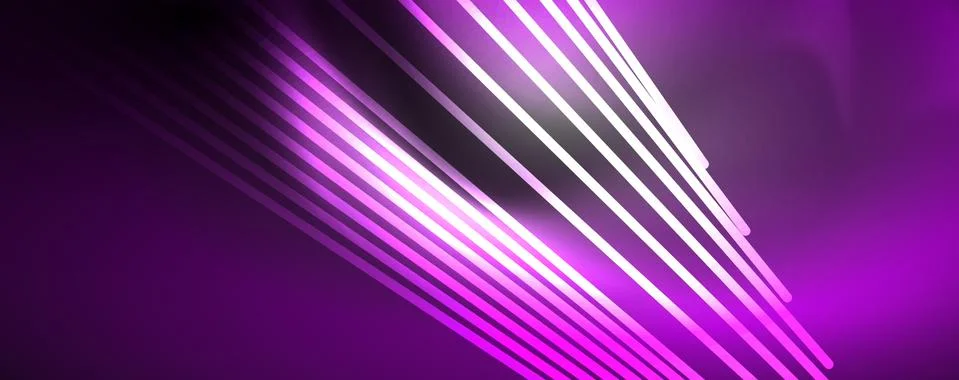 Color light with lines, outer space background, bright rays Stockillustratie