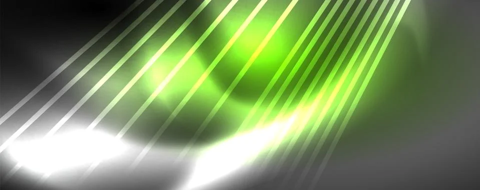 Color light with lines, outer space background, bright rays Illustrazione stock
