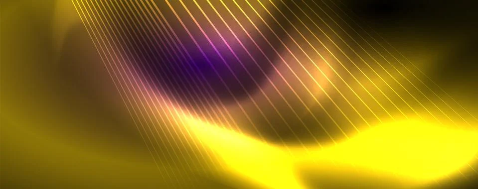 Color light with lines, outer space background, bright rays Stock Illustration