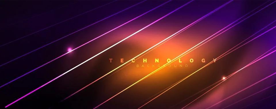 Color light with lines, outer space background, bright rays Stockillustratie