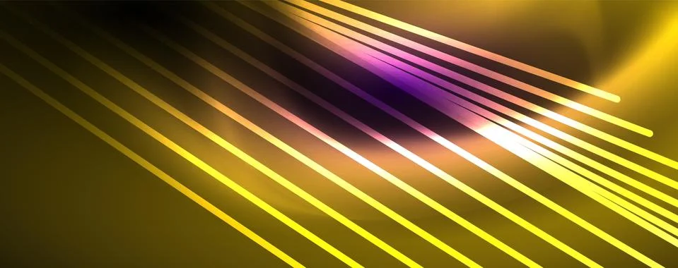 Color light with lines, outer space background, bright rays Ilustración de archivo