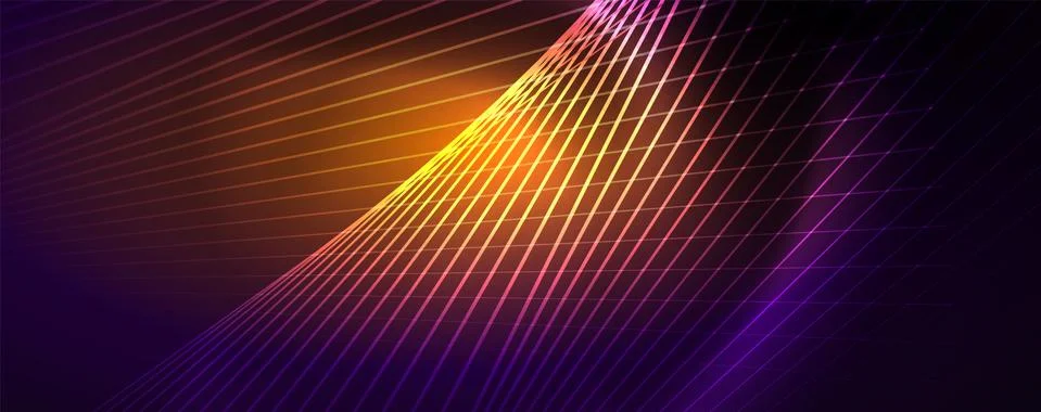 Color light with lines, outer space background, bright rays Illustrazione stock