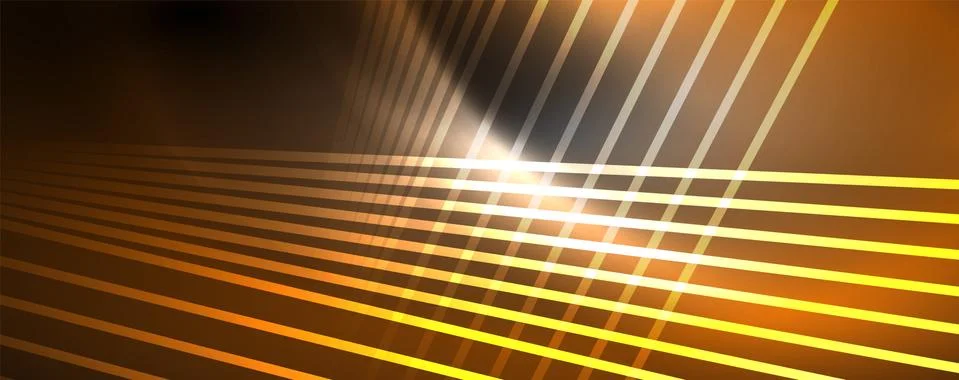 Color light with lines, outer space background, bright rays Illustrazione stock