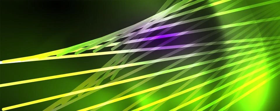 Color light with lines, outer space background, bright rays Stock Illustration