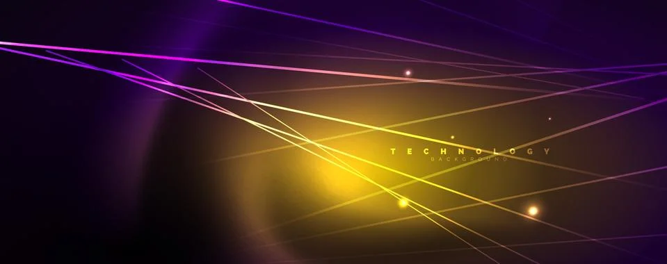 Color light with lines, outer space background, bright rays Stock Illustration