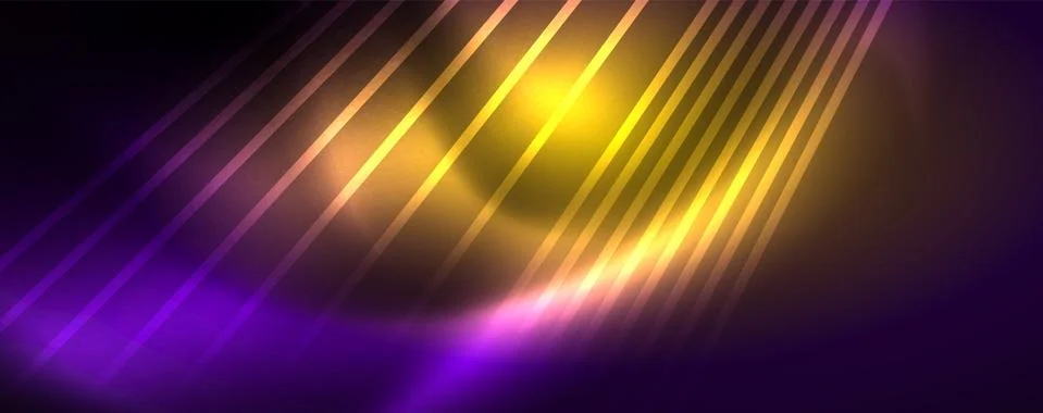 Color light with lines, outer space background, bright rays Stock Illustration