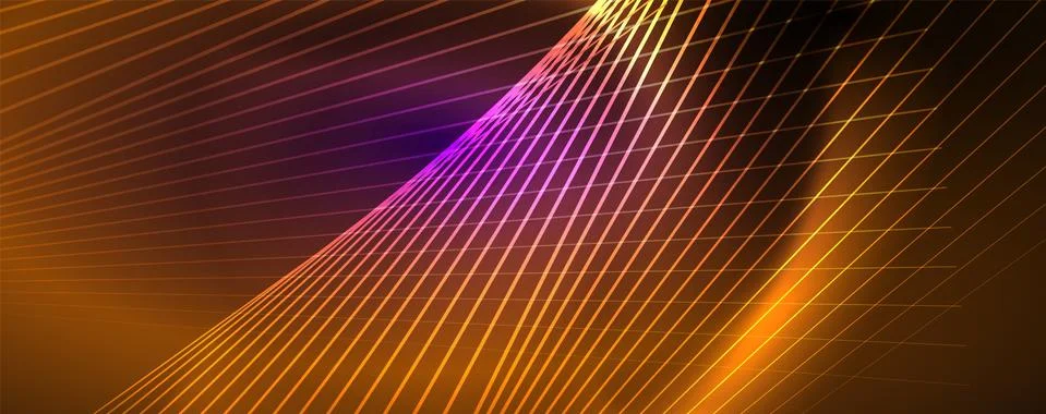 Color light with lines, outer space background, bright rays Illustrazione stock